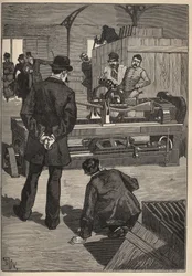 De kunst van de toren: de Blanchard-toren. Gravure uit 1885 in “Les arts et métiers illustrés” door Adolphe BITARD