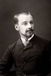 De kunstenaar Albert Maignan gefotografeerd ter gelegenheid van de Salon van Parijs in 1881