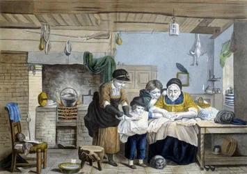 De vinger snijdt: scène van de huisarts.