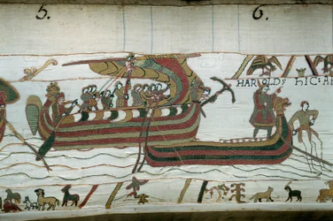 De vloot van Harold, die de hertog van Normandië Willem de Veroveraar (1027-1087) kwam informeren dat hij de opvolger van de Engelse kroon zal zijn na de dood van Eduard de Belijder, wordt gevangen in de storm die hem op de kusten van Graaf Guy de P werpt