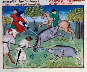 De miniatuur wilde zwijnenjacht uit 