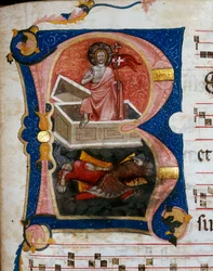 De opstanding van Christus, miniatuur uit een koorperkament