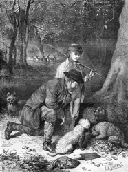 De truffels. Gravure uit 1870.