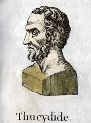 Thucydides (ca. 465-395 v.Chr.), Griekse historicus. Gravure uit 1822.
