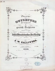 Titelpagina van muzikale partituur van ouverture nr. 11 door Kalliwoda