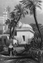 Graven van de Moorse inwoners op een begraafplaats van Algiers in Bab-el-Oued