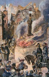 Marteling van Michel Servet in Genève (1511-1553) - gravure