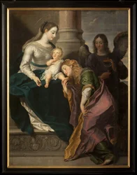Drieluik. Gesigneerd L. Segers (?). Wapenschild met tekst Omnia enpitras (?). 1627.