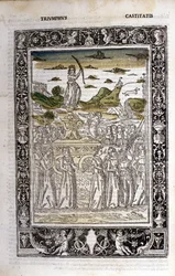 Triomf van de Kuisheid van Petrarca (Francesco Petrarca). Miniatuur