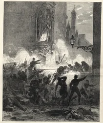 Opstand door de Republikeinen in Catalonië: gevechten in Barcelona in de nacht van 25 op 26 september 1869 - Sexenio Democrático (zes democratische jaren) - Spanje onder het bewind van generaal Francisco Serrano 1869/1870 - Republikeinse opstand in Catalon