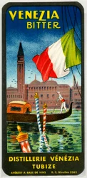 Venezia bitter alcohol advertentie (Chromolithografie eind 19e eeuw)
