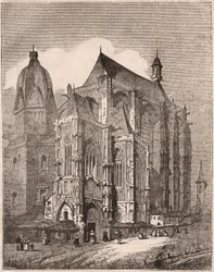 Uitzicht op de kathedraal van Aken, Noordrijn-Westfalen, Duitsland