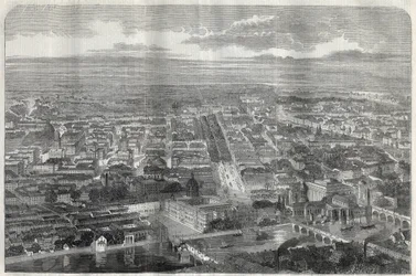 Uitzicht op de stad Berlijn in 1858