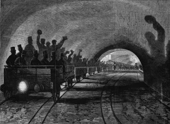 Zicht op de Metropolitan van Londen. Gravure
