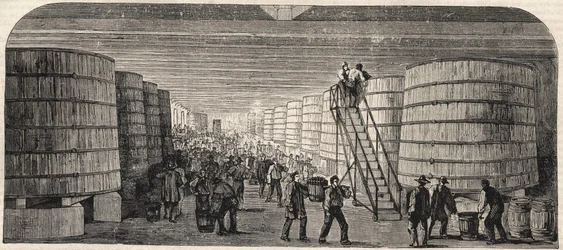 Uitzicht op de kelder van het Chateau - Lafitte in 1860