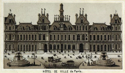 Uitzicht op het stadhuis van Parijs en het plein