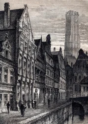 Zicht op de stad Mechelen in België - ca. 1867