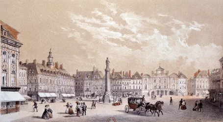Uitzicht op het grote plein van de stad Lille