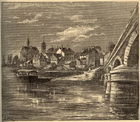 Vouziers - Ardennen - Frankrijk - gravure in 