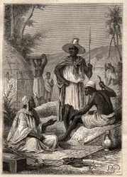 Reis (1795) van Mungo Park (1771-1806) naar Djoliba (Niger): inheemsen van Senegal - illustratie uit 