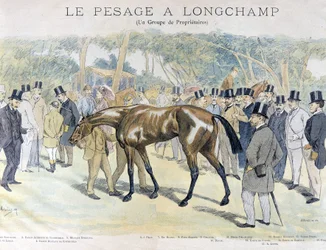 Wegen bij Longchamp en een groep paardeneigenaren