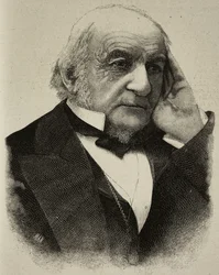 William Ewart Gladstone (1809-1898), Brits politicus, gravure van een foto door H S Mendelssohn uit L
