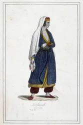 Jonge Kalmouk vrouw (Mongools volk van Zuid-Siberië) - in 