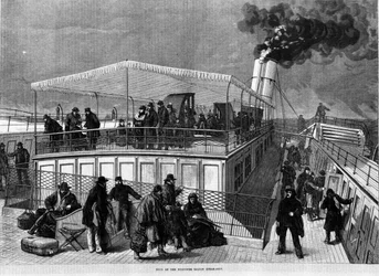 Boot ontworpen tegen zeeziekte door Henry Bessemer (1813-1898).