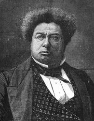 Portret van Alexandre Dumas père. Franse romanschrijver en toneelschrijver (1802 tot 1870)