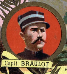 Portret van kapitein BRAULOT, kapitein van de marine-infanterie, die stierf op het Ereveld in Bonna, Soedan in 1897