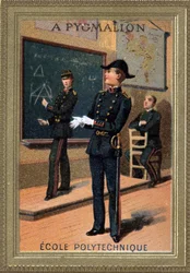 Studenten van de Ecole Polytechnique. Chromolithografie. Eind 19e eeuw