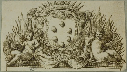 Medici wapenschild geflankeerd door Putti