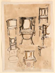 Tekening, Stoelen, 1780-1790