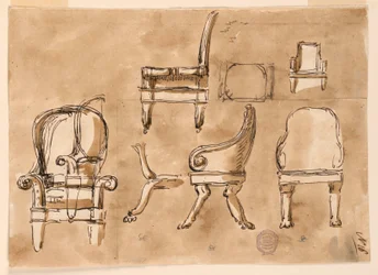 Tekening, Stoelen, ca. 1800