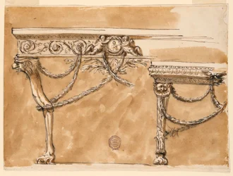 Tekening, consoletafels, ca. 1790