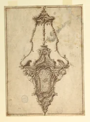 Tekening, ontwerp voor een wierookvat, 1725-1750