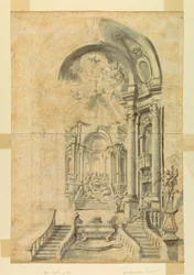 Tekening, Ontwerp voor een kerkfeest, ca. 1700