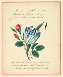 Wenskaart, "Van daaruit zullen we samen liefhebben...", ca. 1819