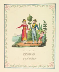 Wenskaart, "Blijf aan wal, - oh, blijf bij mij...", ca. 1821