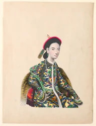 Miniatuur, Portret van zittende dame, ca. 1820-60