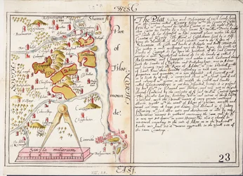 16e-eeuwse kaart van county Limerick, Ierland, c.1588