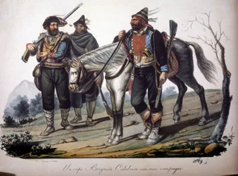 Een bende rovers uit Calabrië (Italië).