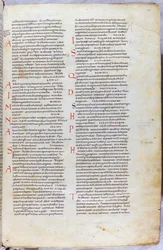 Een pagina uit de 11e eeuwse Bijbel die de verschillende boeken van het Oude Testament introduceert