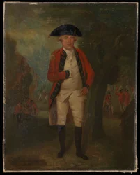 Een portret van generaal-majoor Arthur Tooker Collins van de mariniers in zijn volledige uniform