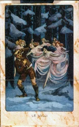 Een scène uit “The Villi”, de Opera (1884) in twee bedrijven voor Zang en Piano door Giacomo Puccini (1858 - 1924).