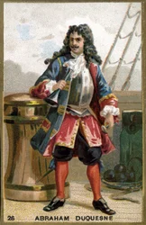 Abraham, Markies Duquesne (1610-1688), Franse zeeman. Chromolithografie 19e eeuw.