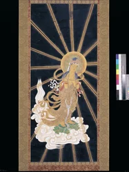 Amitabha (Amida) triade die uit de hemel neerdaalt