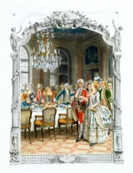 Aristocraten aan tafel in de 17e eeuw - in 