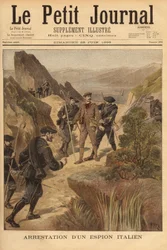 Arrestatie van een Italiaanse spion, Kapitein Vittorio Ravelli, door het 23e Alpenjagersbataljon, ten noorden van het departement Maritieme Alpen