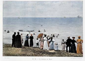 Baden op de stranden van de Atlantische Oceaan, eind 19e eeuw
